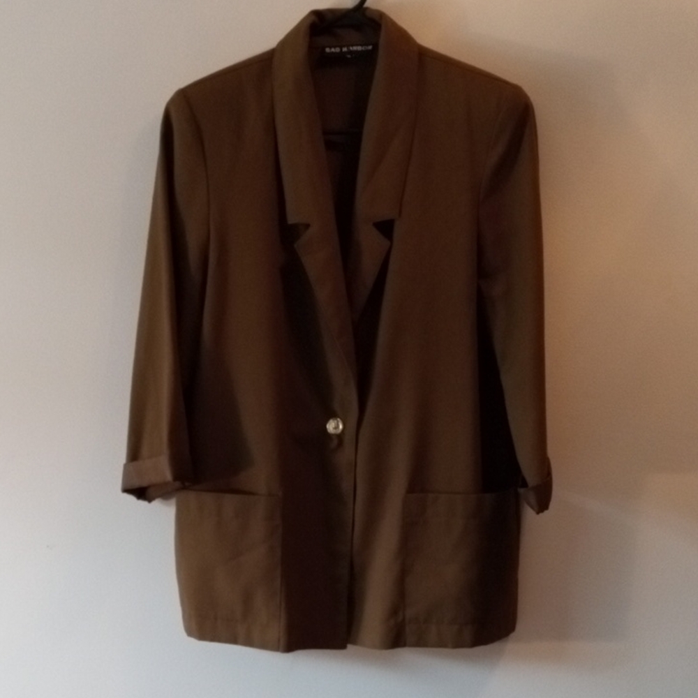 Sag Harbor Brown Blazer One Button Front